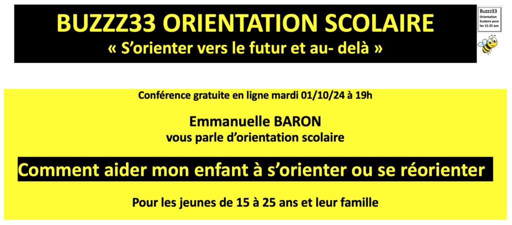 Conférence : Comment aider mon enfant à s'orienter ou se réorienter?